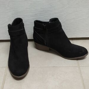 JustFab Black Suede Like Ankle Booties